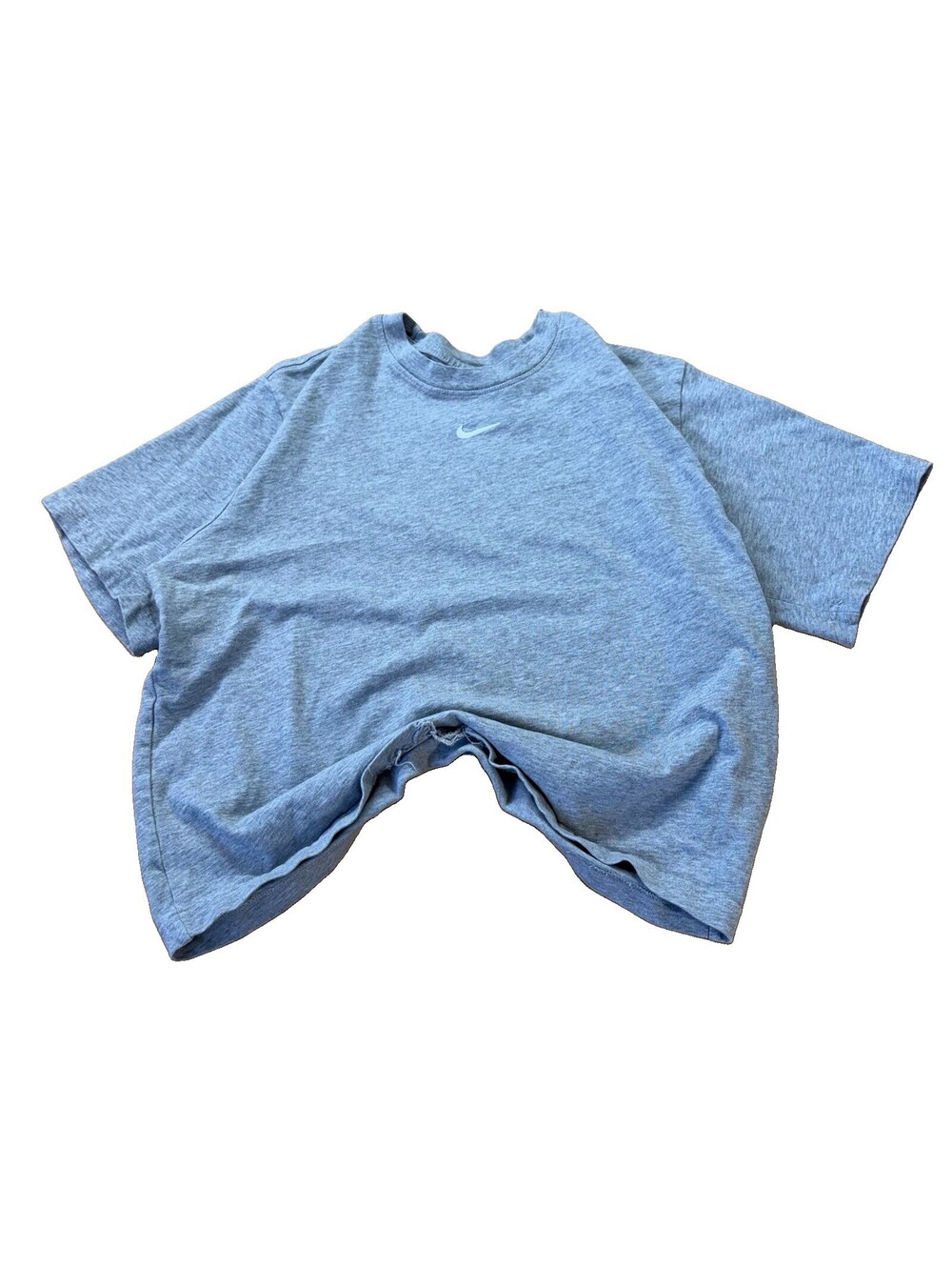 Nike Center Swoosh Tee Small Gray Loose Fit Boxy Streetwear